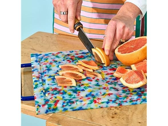 Confetti Recycled Plastic Cutting Board 11”X9” (work surface)