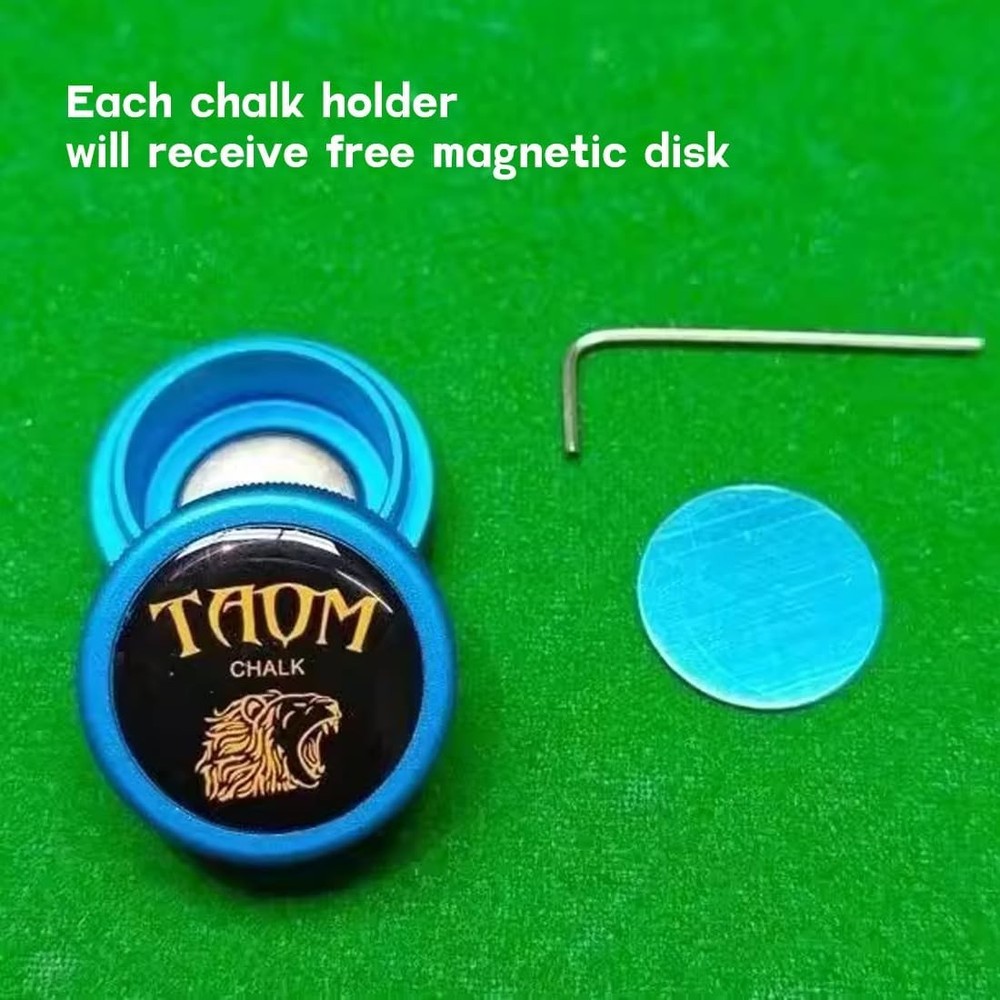 TAOM Pool Chalk Holder Round Shaped Practical Tool Billiards Pink holder