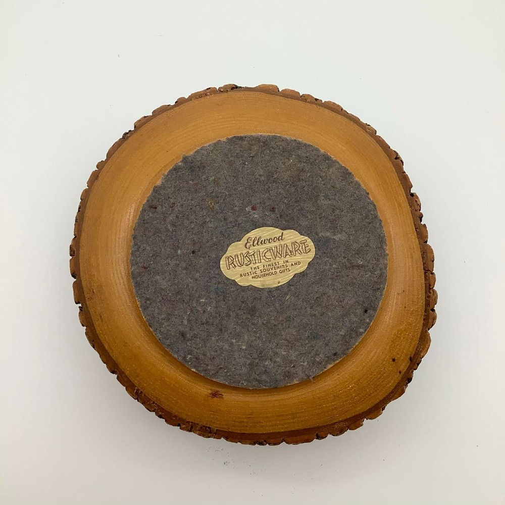 Vintage Rustic Ware Nut Cracker Bowl, Tree Bark, With 1 Pick