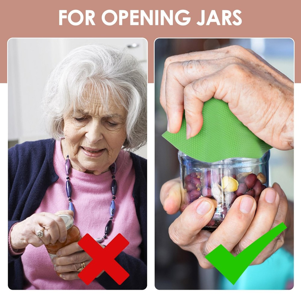 Jar Opener Gripper Pad, 3 Pcs Rubber universal, multi-coloured