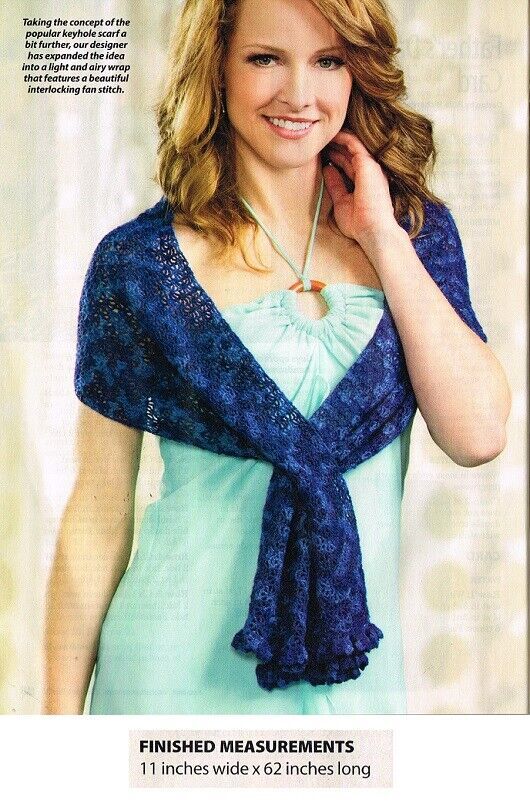 DEEP WATERS KEYHOLE SHAWL CROCHET PATTERN ONLY - LN QEW