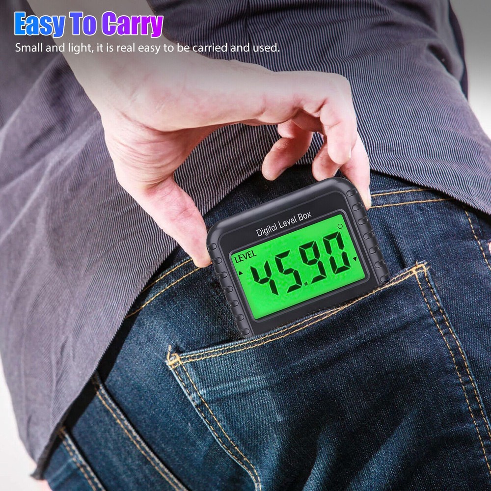 Portable 4*90° Magnetic LCD Digital Level Box Bevel Angle Measuring Tools
