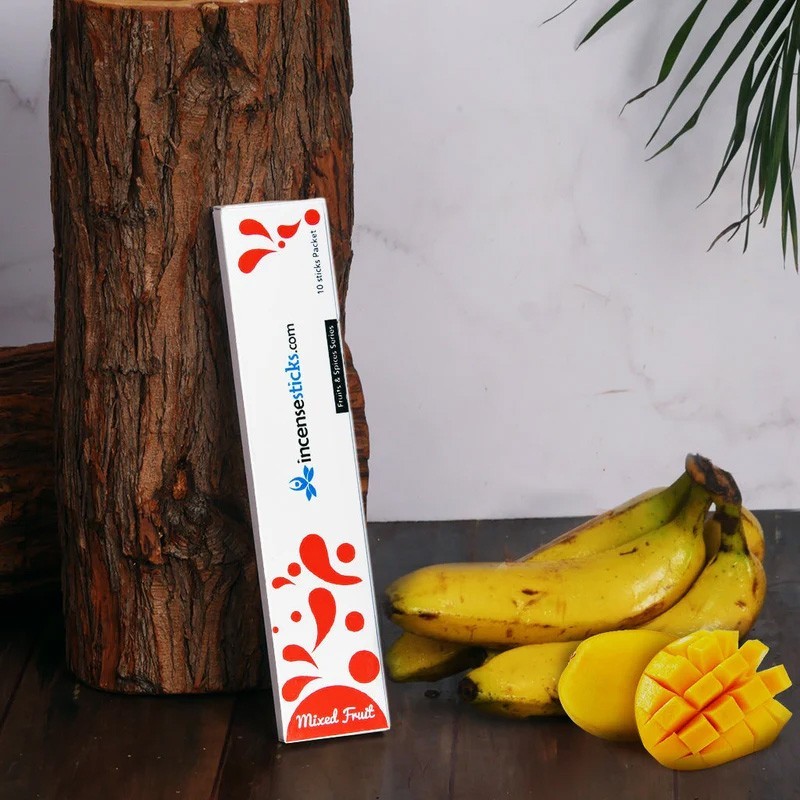 Mixed Fruit Incense 8" inch 10 Sticks Pack: 1 Pack