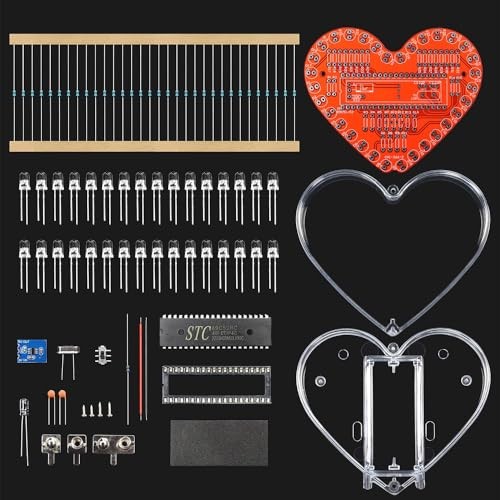 DIY Electronic Kits LED Heart-Shaped Flashing Light 51 microcontroller