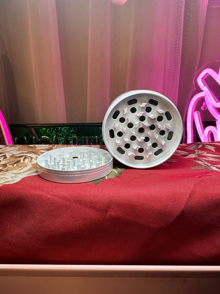 Large 2.5" Silver Gradient Metal Herb Grinder - 4 Layer Ships From US