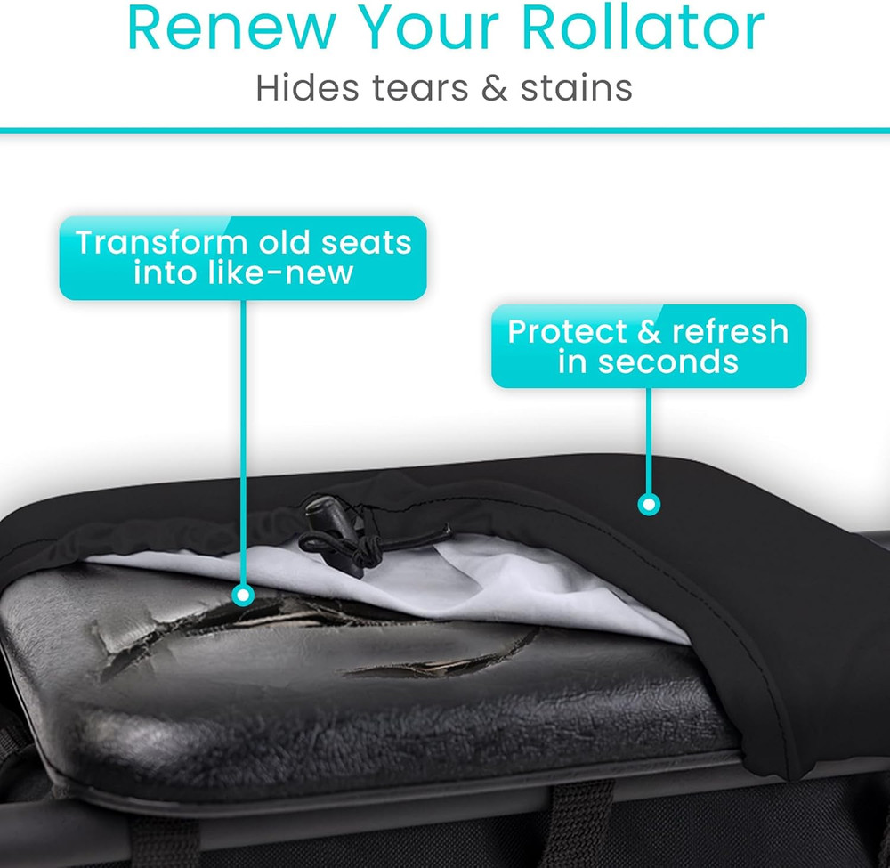 Vive Rollator Walker Seat and Backrest Covers - Removable and Washable Accessori