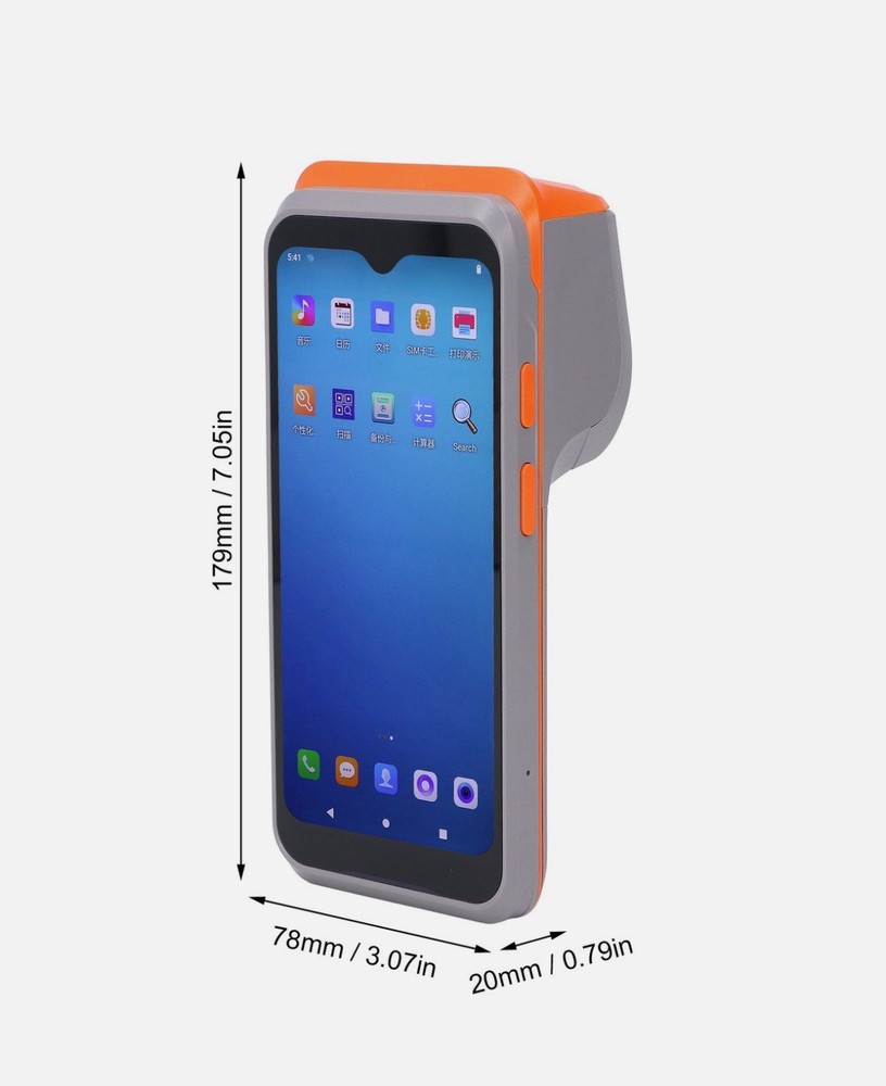 "Handheld Android POS terminal thermal printer"