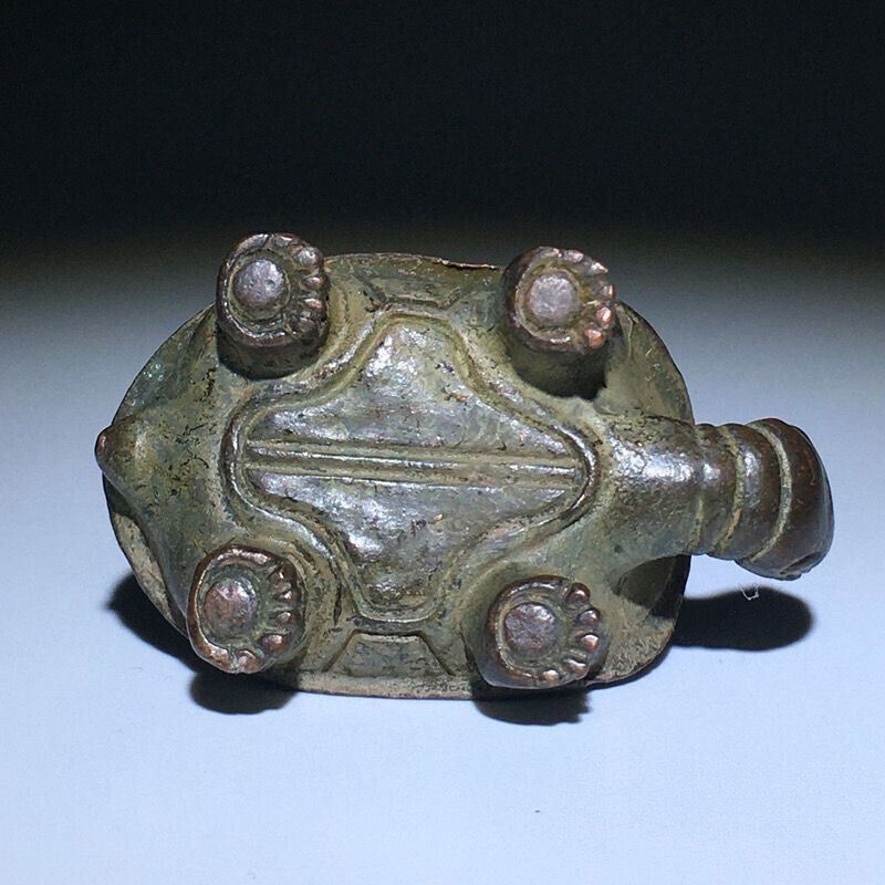 Old Chinese Handmade Solid Red Copper Longevity Turtle Tea Pet Statue