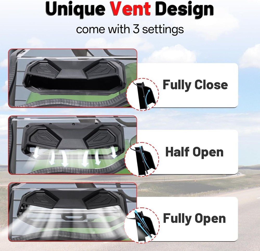 Front Window Scratch Resistant for Kawasaki Mule SX 2017+ Vented Windshield US