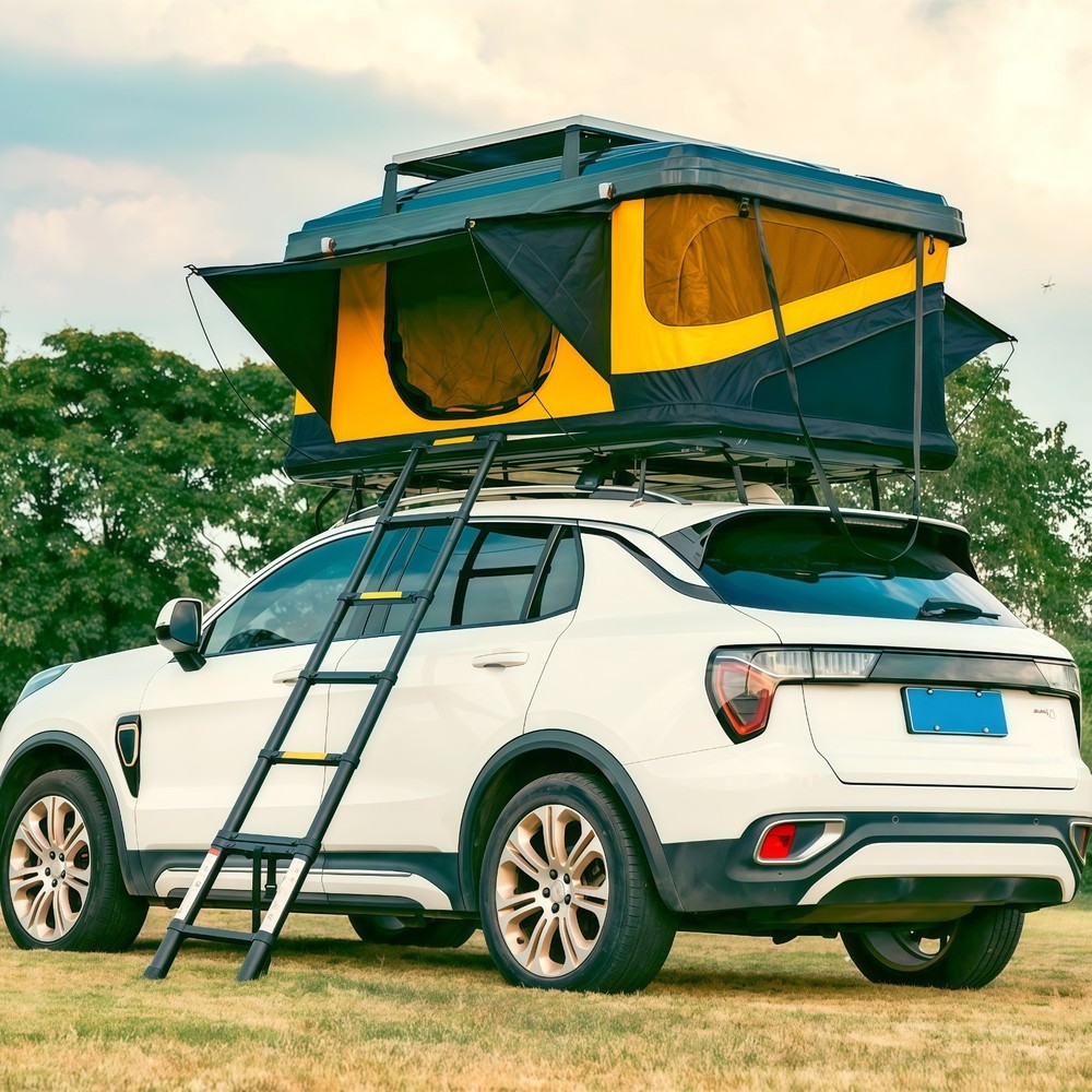 Ultra-thin Camping Triangle Car Rooftop Tent Waterproof Hard Shell