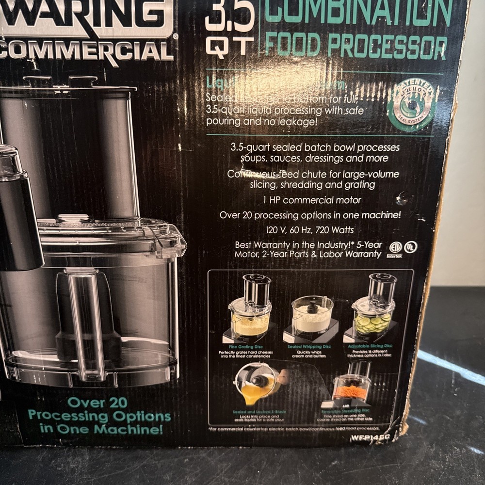 Waring WFP14SC 3.5 Quart Food Processor Continuous Feed with Batch Bowl New