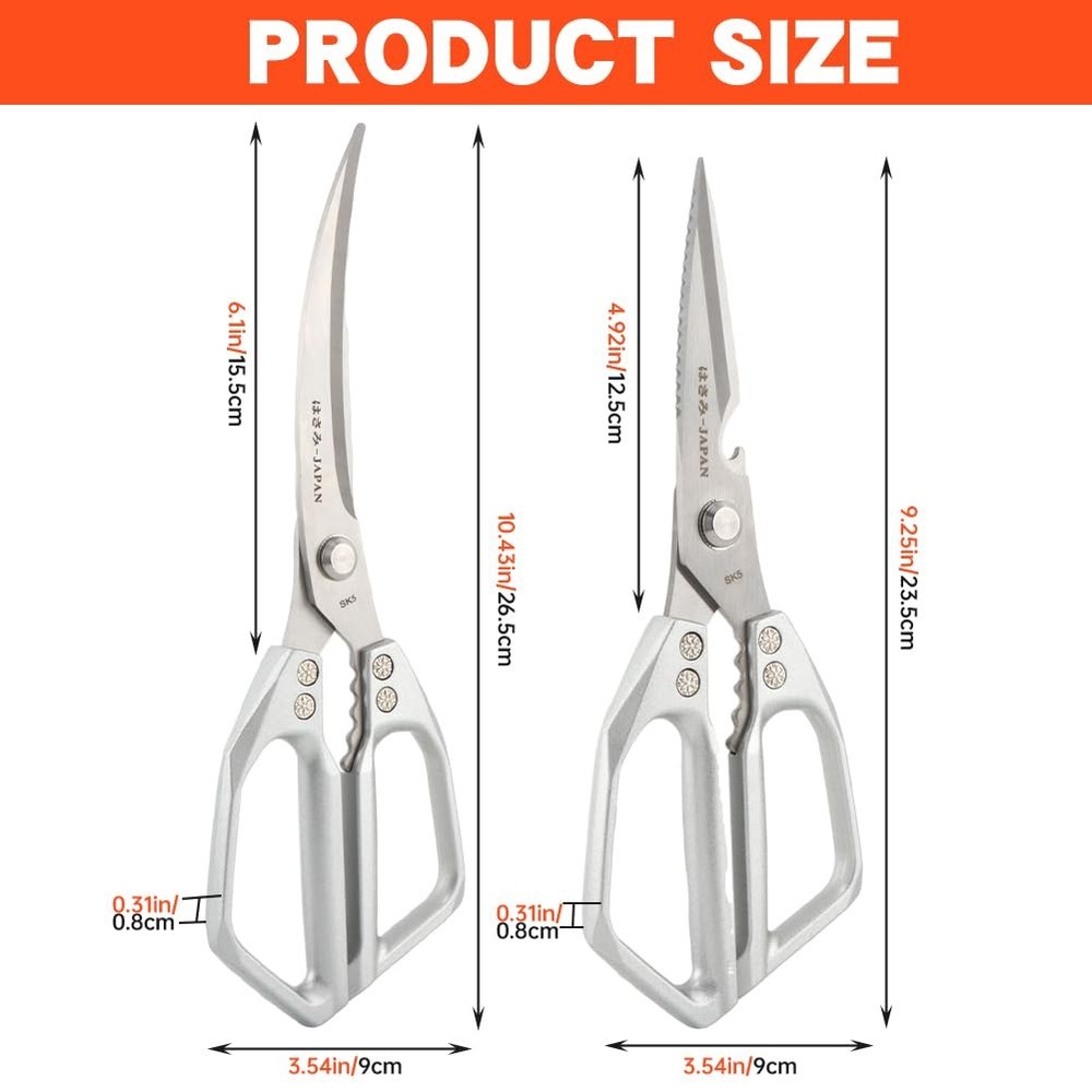 Kitchen Scissors Set Stainless Steel Kitchen Shear Heavy Duty Sharp Poultry S...