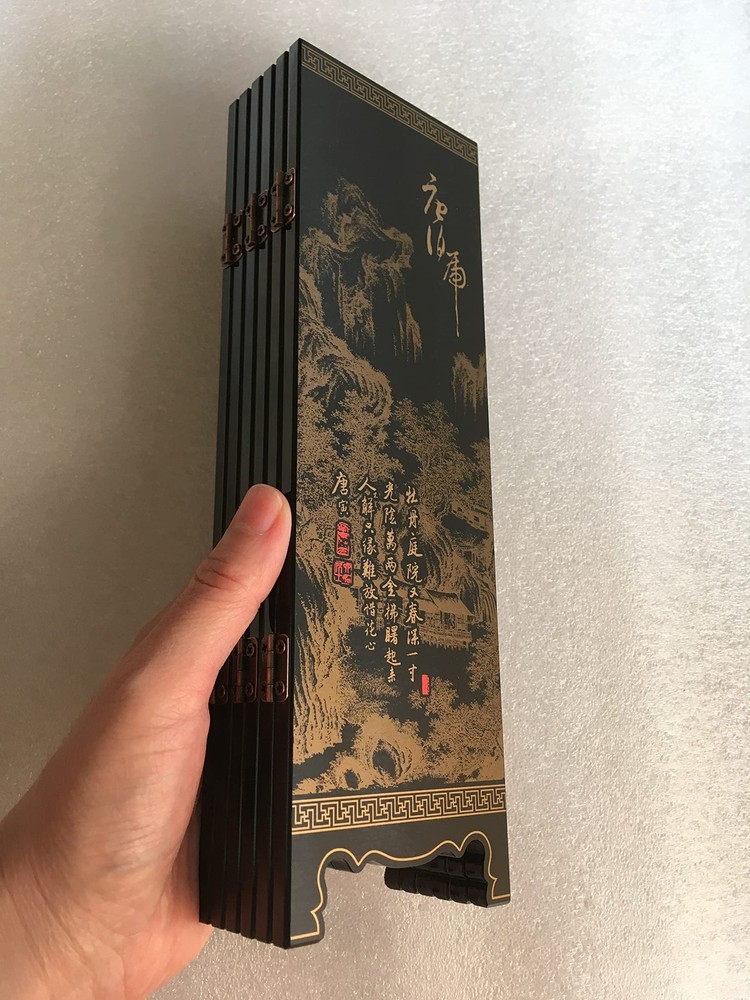 Decorations for The Home, 6 Panel Divider, Mini Folding Screen, Chinese Lacqu...