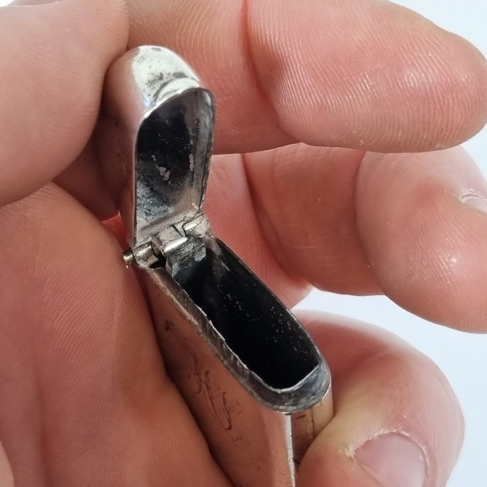 Antique Solid Silver Vesta Case London 1894 William Harrison Walter 4cm