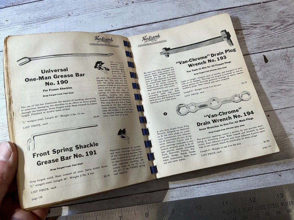 ORIGINAL 1937 HERBRAND VAN CHROME TOOLS CATALOG BOOK
