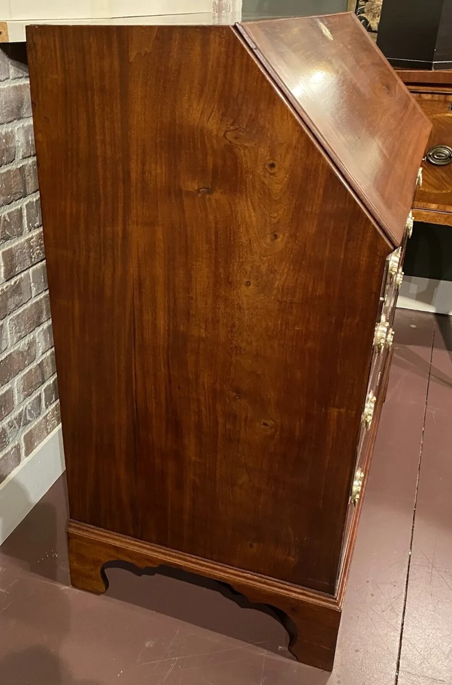 18th c Massachusetts Fall Front Desk in Mahogany