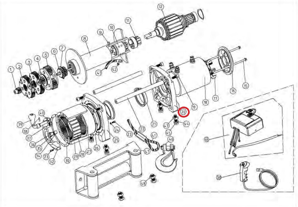 Smittybilt 97281-20 Motor Base for XRC8 Winch
