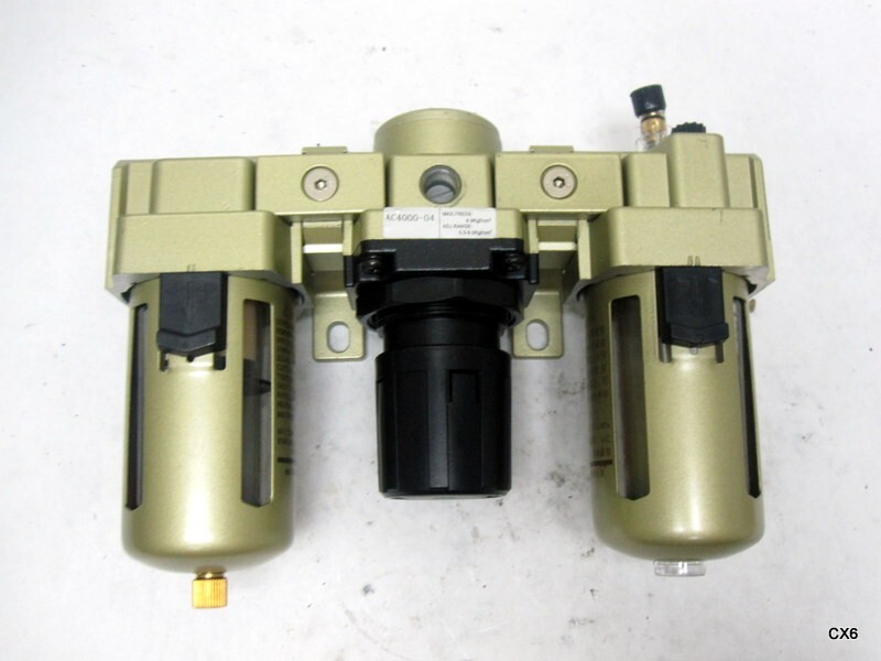 MISSING GAUGE Three Unit Combo Compressed 1/2" NPT Air Filter Regulator