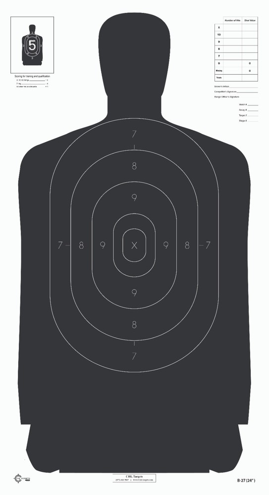 B-27 (Paper) Target- 100 Target Pack