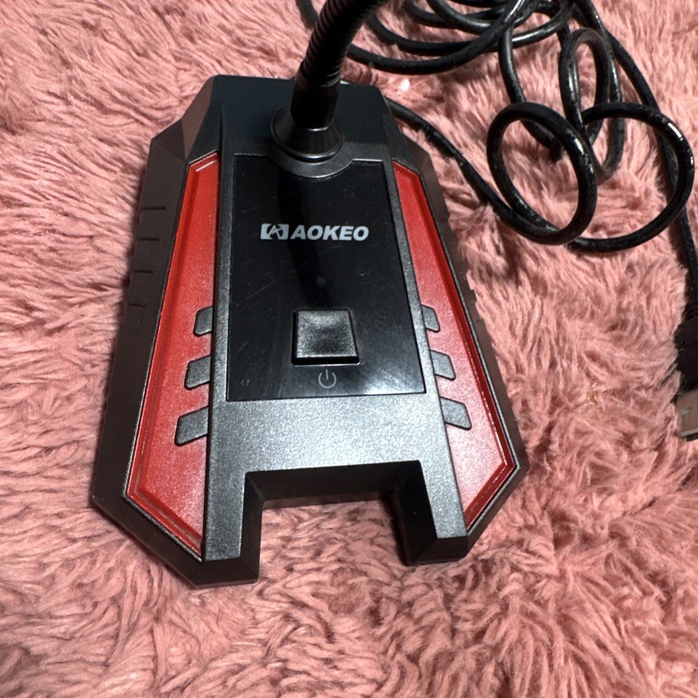 Aokeo USB Desktop Microphone Red & Black
