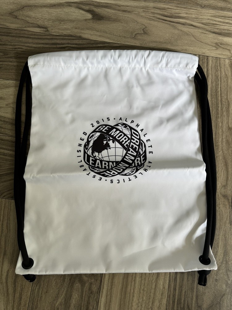Alphalete Athletics Classic Drawstring Global Impact String Backpack White