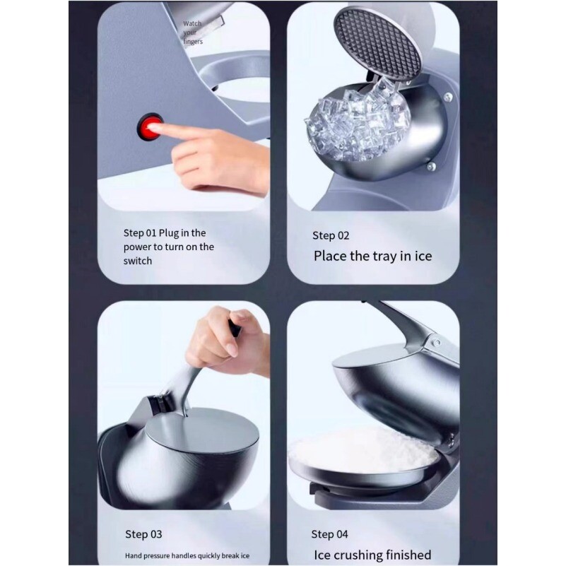 220V 6 blades Electric Crusher Ice Maker Snow Cone Maker Shaver Machine Easy Use