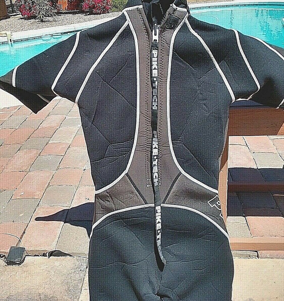 Wetsuit Shorty Pike Tech Hydro Sport 3/2 mm Medium Black Gray and White Medium