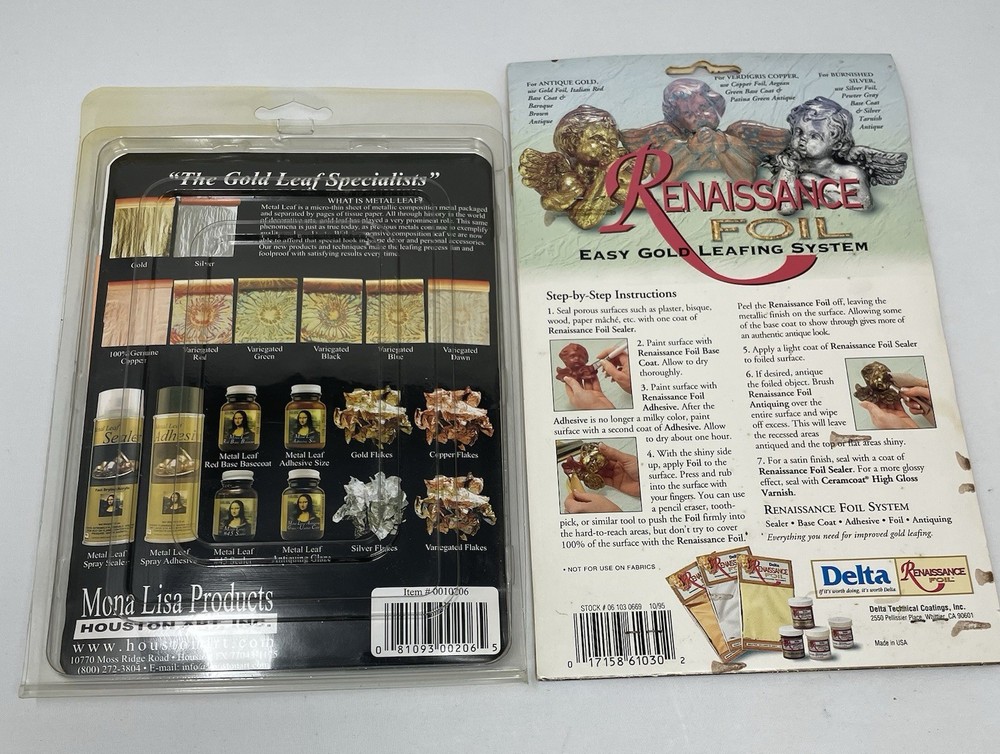 Mona Lisa Silver Leaf Sheets 25 Ct, Delta Renaissance Foil LeafingSystem Copper