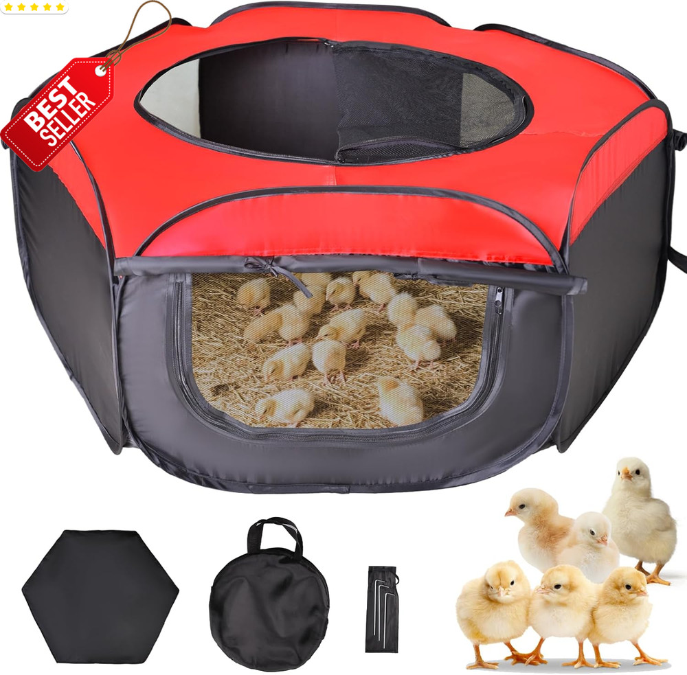 Chick Brooder Box Kit Up to 15 Chick Duck Quail Red Brooding Pen - US