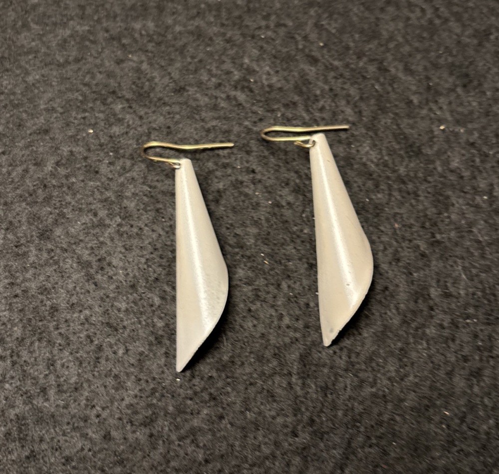 White dangle Pierced Earrings