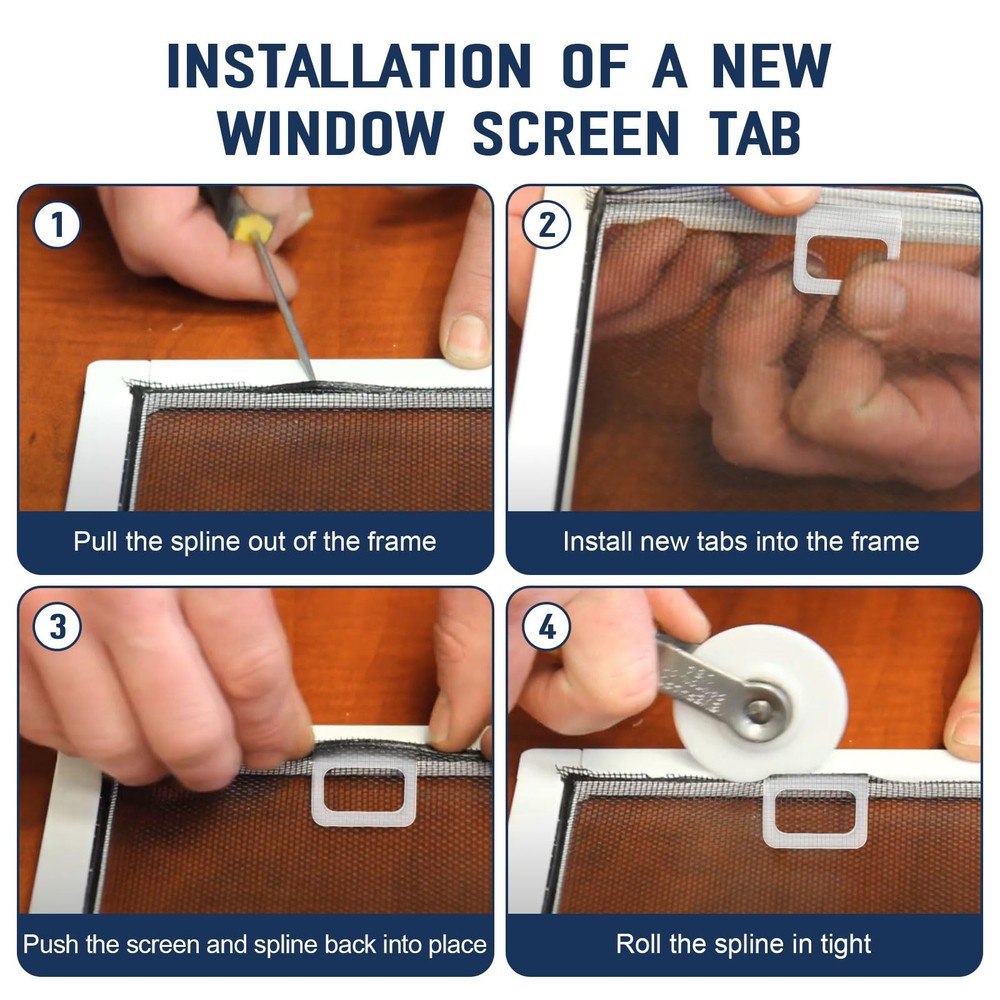 Window Screen Pull Tabs 30 Pack Universal Spline Channel Pull Lift Tab Plasti...