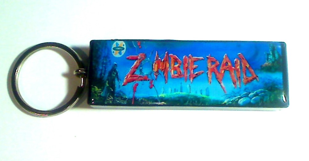 Zombie Raid  Arcade Marquee Coin Door accessory Keychain