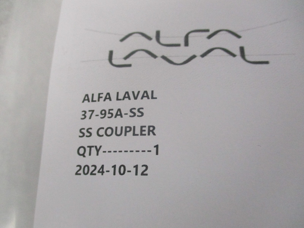 ALFA LAVAL 37-95A-SS SS COUPLER, V0866