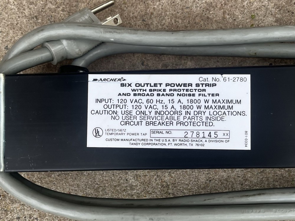 Archer 6 Outlet Power Strip