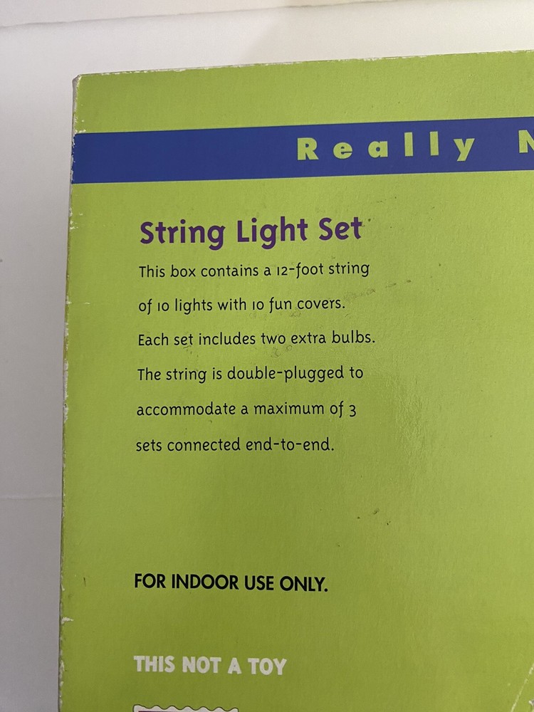 Dilbert Comic String Light Set Open Box 10 Colorful Lights Complete VTG