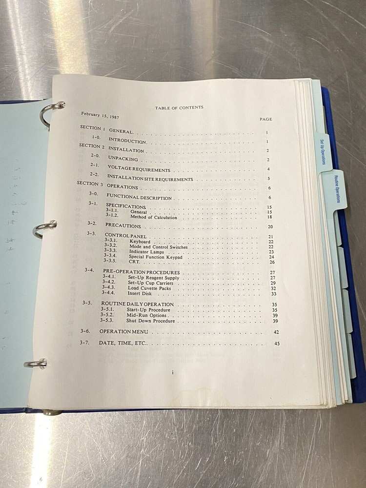 Olympus Demand Blood Chemistry Analyzer - Users Guide / Instructions Manual