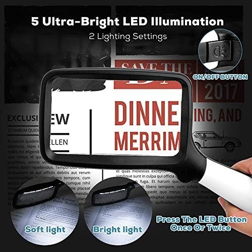 Folding Handheld Magnifying Glass with Light 3X