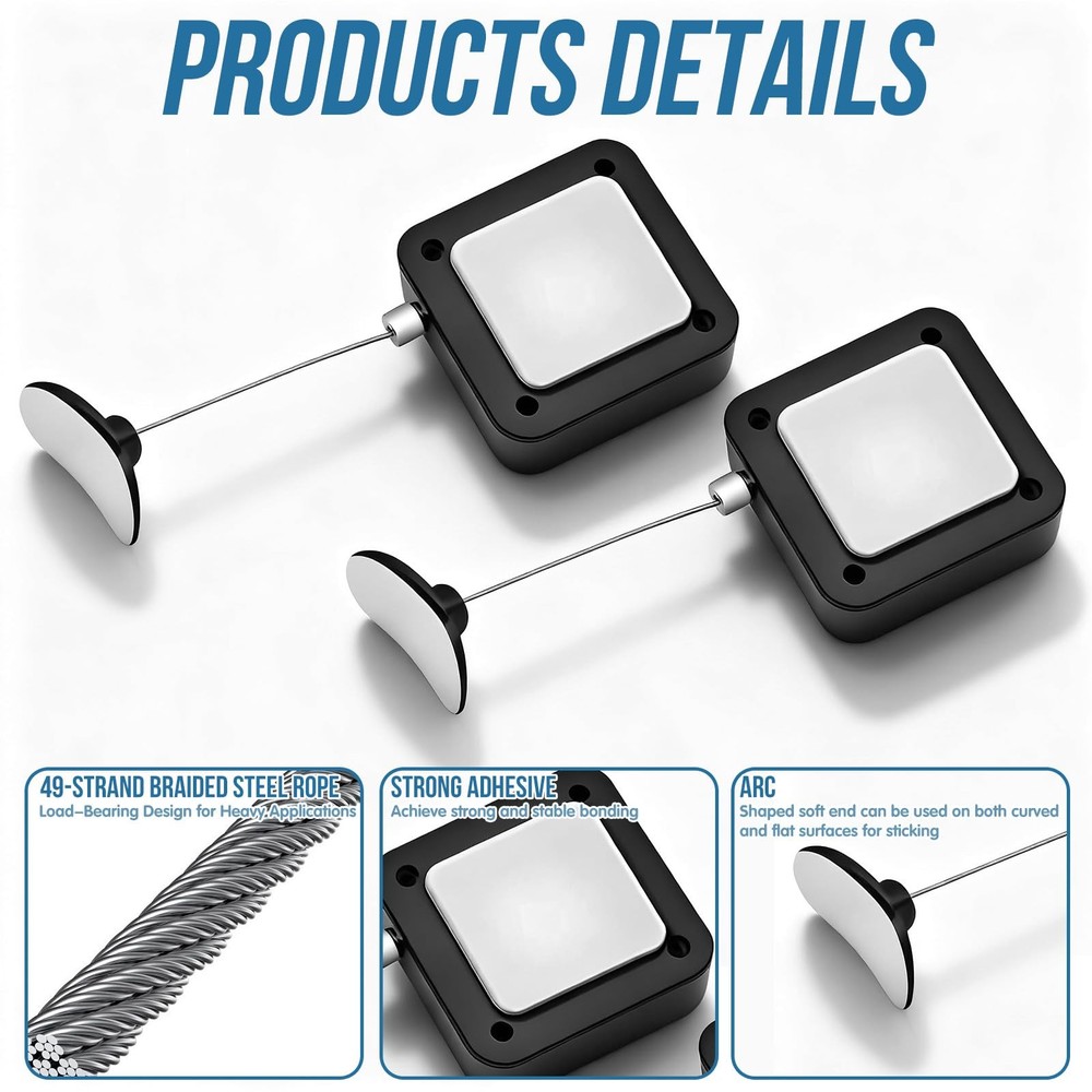 2Pcs Retractable Remote Control Tether, Remote Control Leash Holder Kit Inclu...