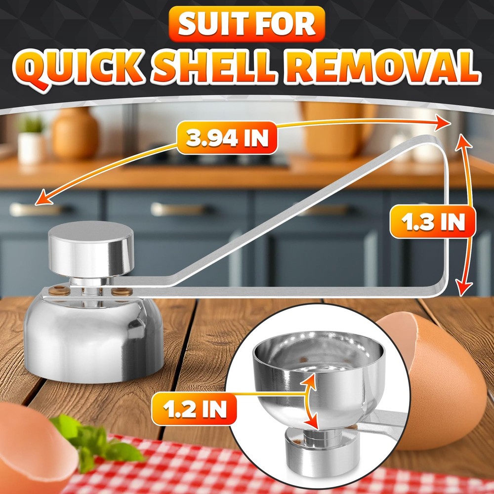 Egg Cracker Tool for Raw Eggs — Egg Shell Opener for Soft-Boiled Shell Tops, ...