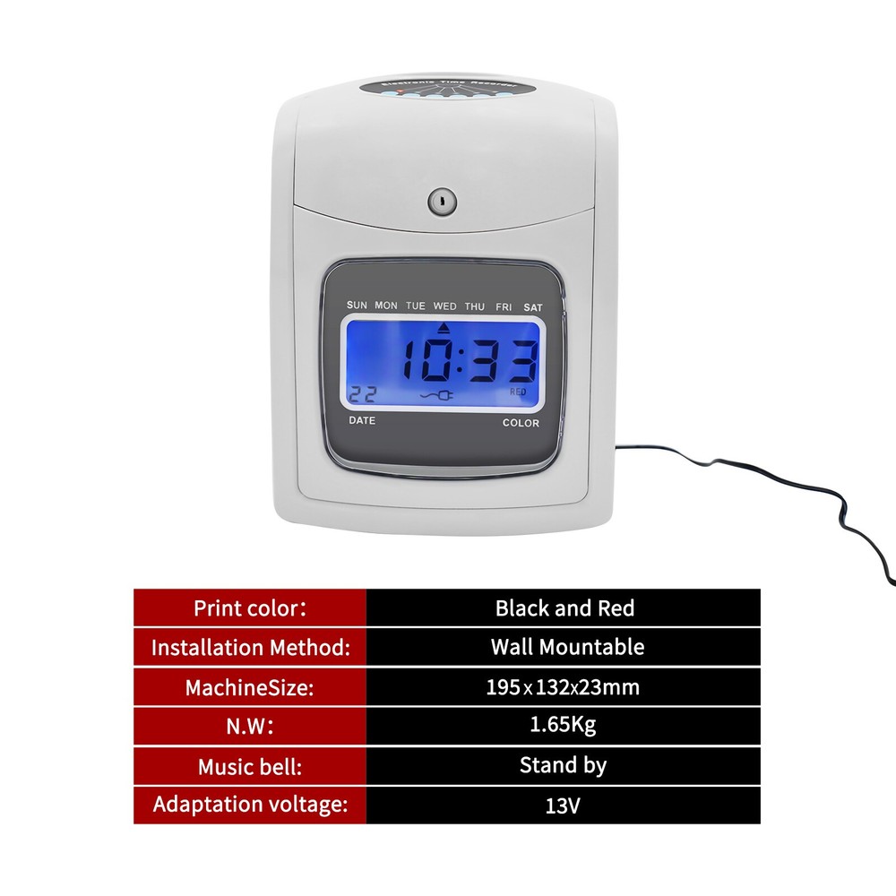 Pyramid Time System Model With 50 Cards, Starter Time Clock Bundle, Lcd Display