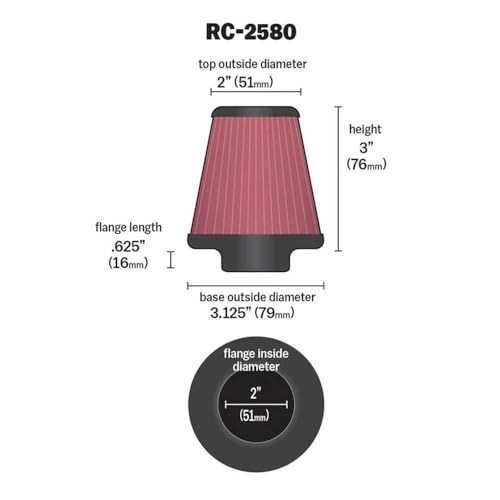 High-Flow Original Lifetime Universal Clamp-On Air Filter: High Performance,