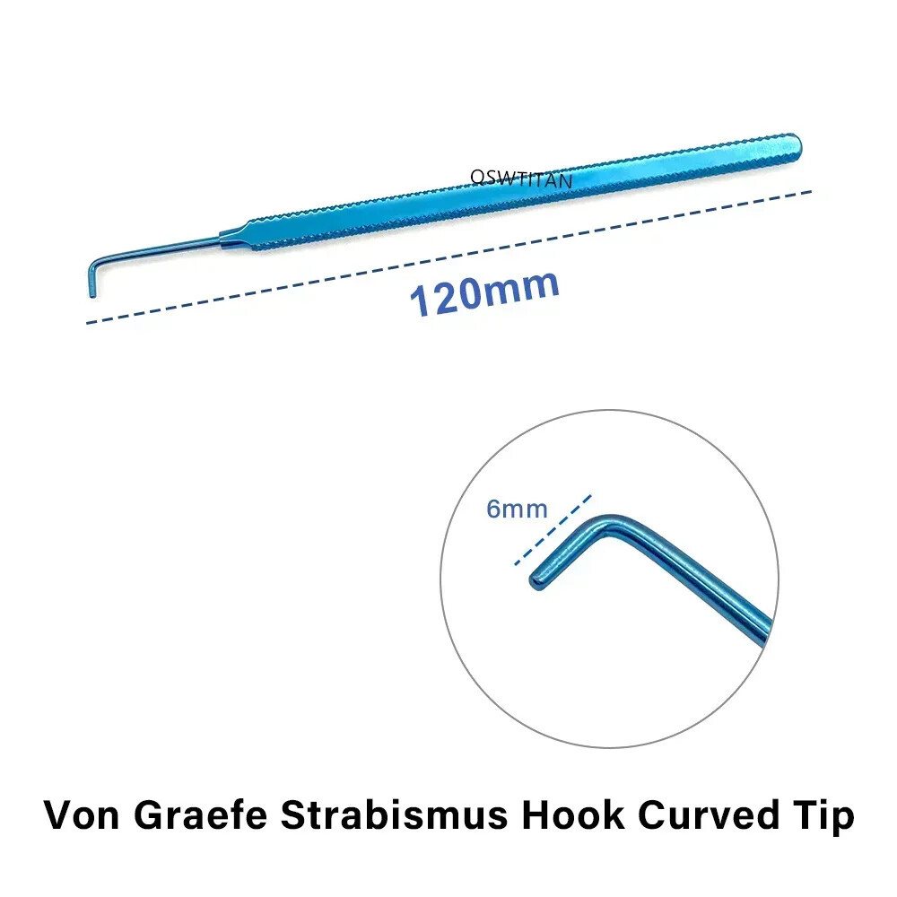 Von Graefe Strabismus Hook Stevens Tenotomy Hook Titanium Ophthalmic Instruments
