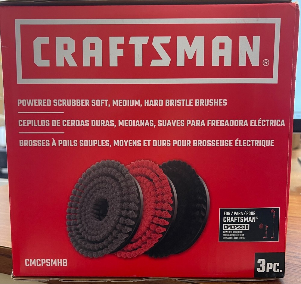 Craftsman Powered Scrubber Brush Set (CMCPSMHB) - 3 brushes - soft medium hard