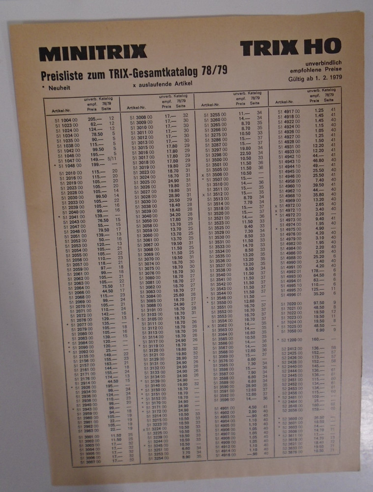 TRIX 1978/79 TRAIN CATALOG
