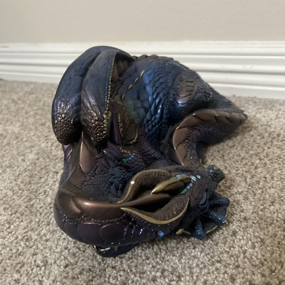 1985 Windstone Editions Iridescent Resting Dragon By Peña