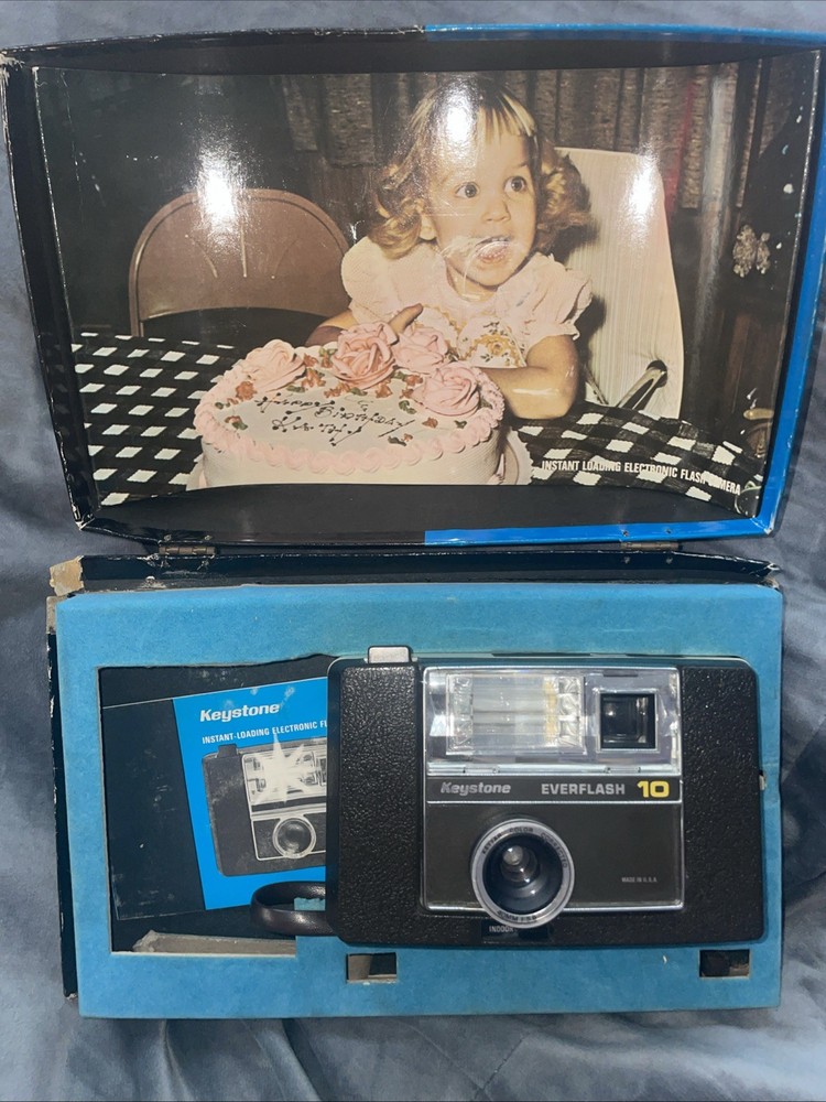 Vintage Keystone Everflash 10 Camera W/ Box & Instructions Flash Tested/VIDEO
