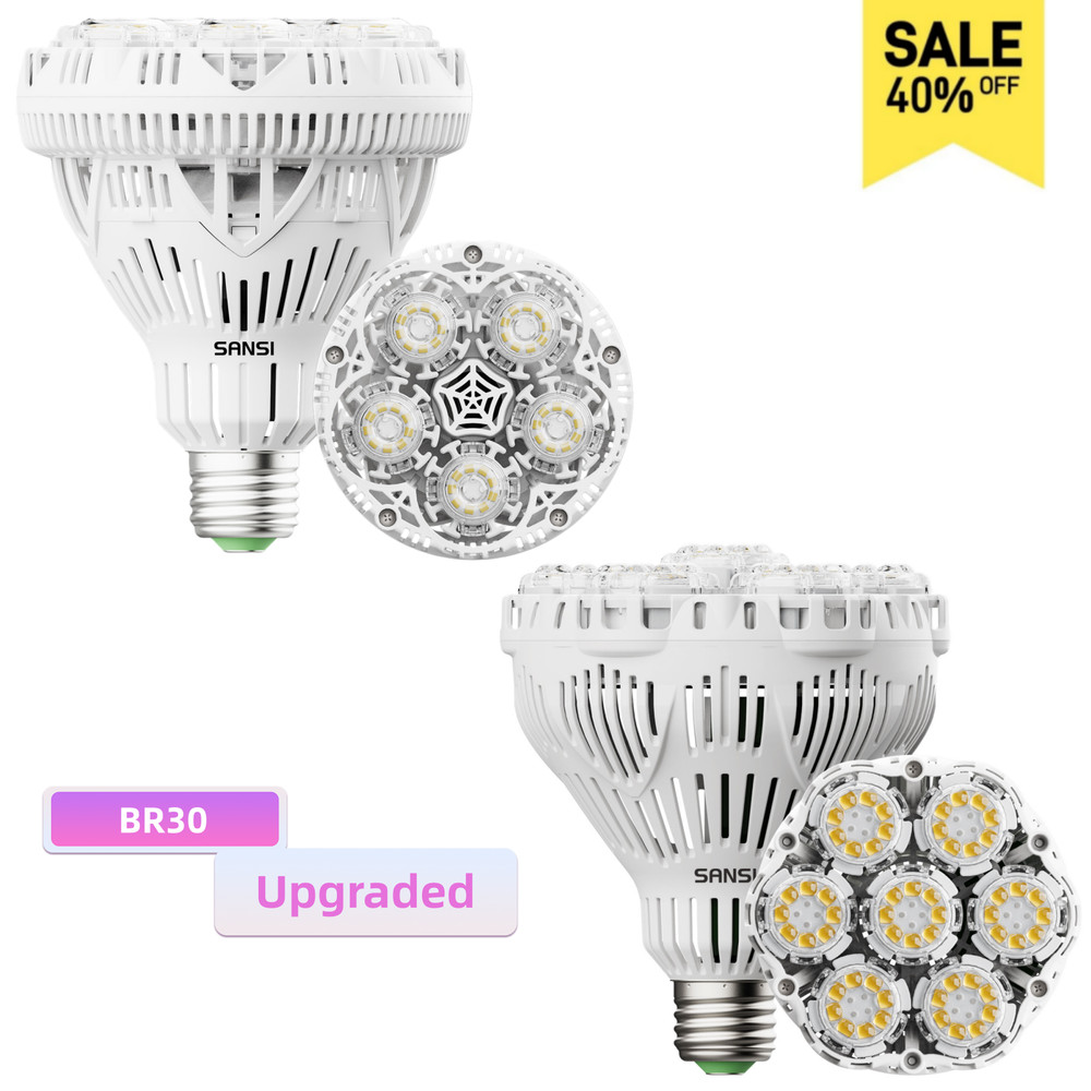 SANSI BR30 LED Light Bulbs 4000lm-6000lm Energy Efficient 5000K Workshop Home