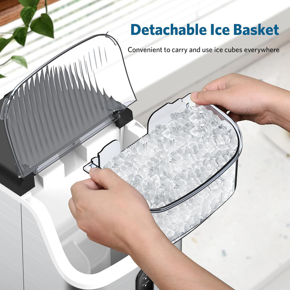 COWSAR Nugget Ice Makers Countertop Soft Chewable Pellet Ice Machine with Auto-C