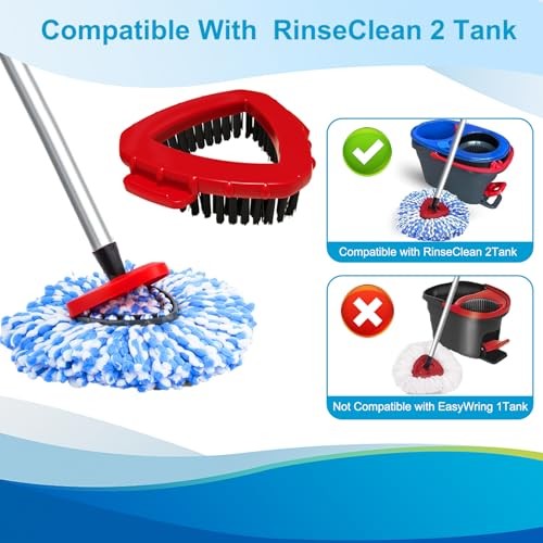 Spin Mop Head Replacement Base Handle Compatible with O Cedar Rinseclean 2 Blue