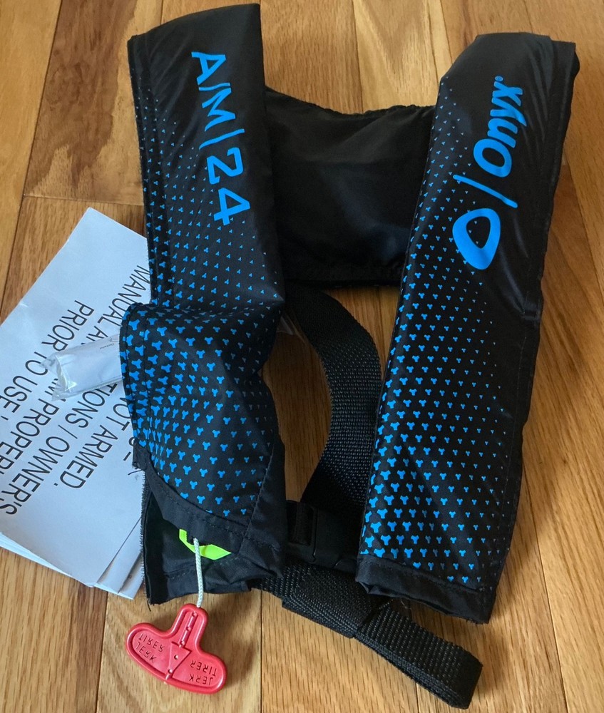 NWT Personal Flotation Device ONYX A/M 24 AUTOMATIC MANUAL INFLATABLE BLUE NEW
